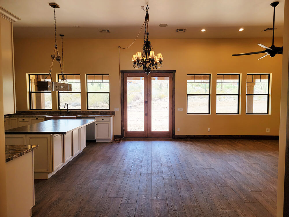 Open floor plan home in Queen Creek AZ, designed by Resurrection Builders in Gilbert AZ.